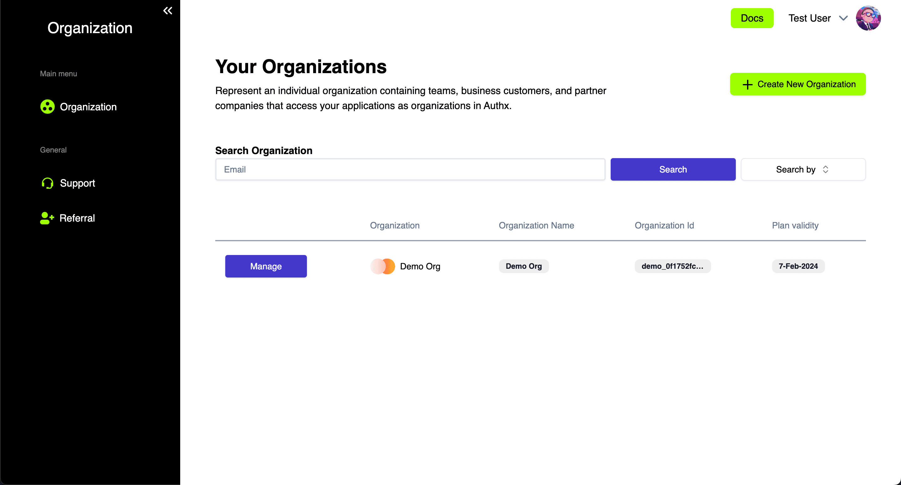 An interactive dashboard to customize your "" component according to your preferences, allowing you to manage your organization, users, widgets, and secrets through various auth providers. 